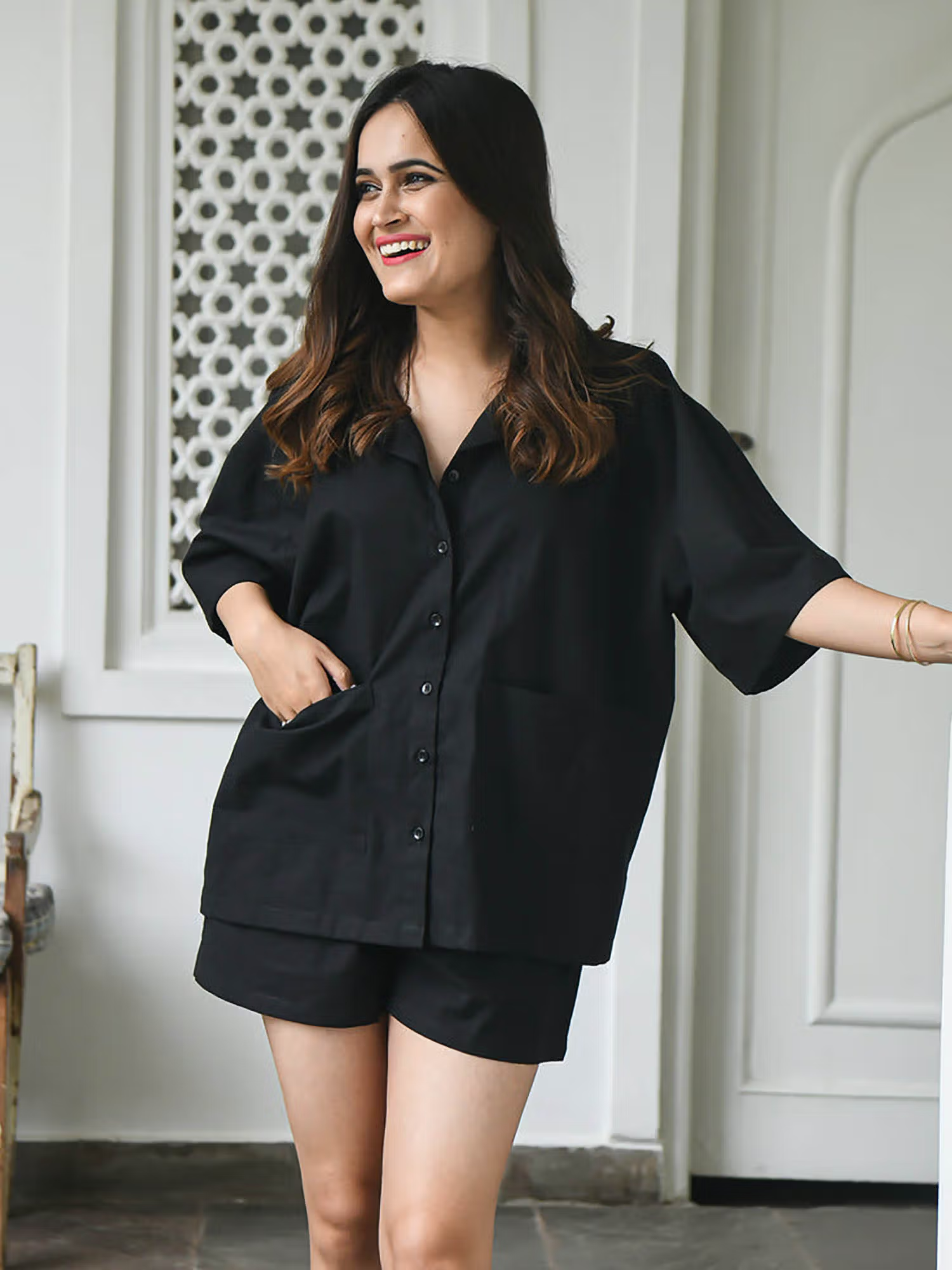 Black Bean Co-Ord (Set of 2)