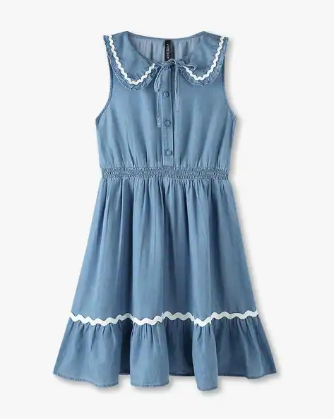 Girls Fit & Flare Denim Dress.